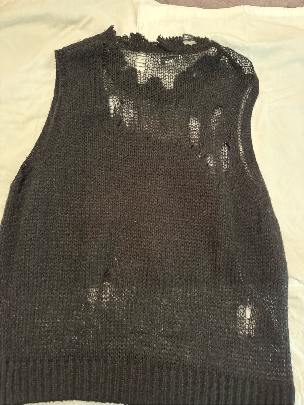 Topshop distressed sleeveless sweater